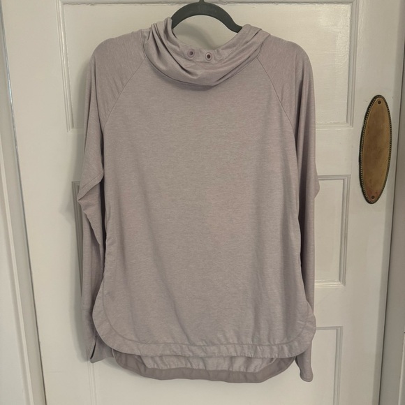 Athleta Sweaters - Athleta Uptempo Hoodie Pink Purple Size Large Heathered Athleisure Pullover